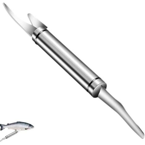 ZVD Écailleur à Poisson - Outil 5 en 1 pour déveiner Les crevettes - Couteaux de Nettoyage de Poisson en Acier Inoxydable - Outils Cuisine Couteaux à Filet avec poignée Ergonomique antidérapante mer