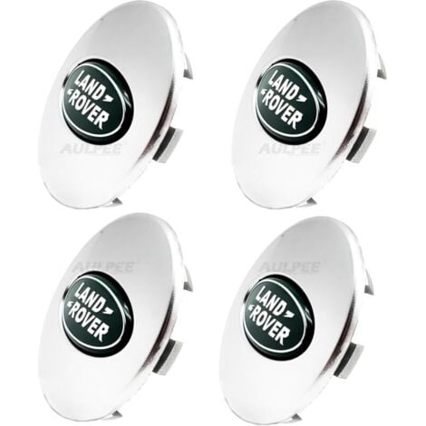 ZVD Enjoliveur de moyeu avec logo central 62 mm en ABS compatible avec les accessoires Land Rover (LR vert chromé)