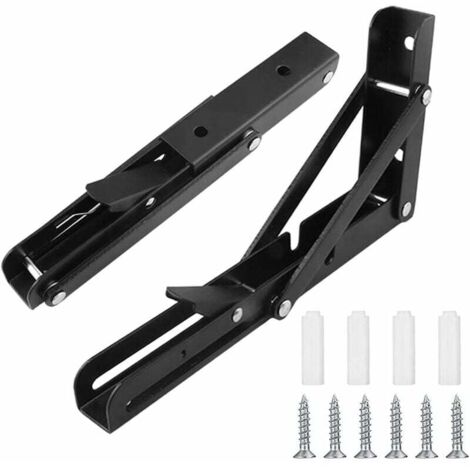 ZVD-Équerre Pliant Support Console Pliable En Acier Inoxydable, Supports D' étagères Pliants Charge, Lourds Support Console Pliable Rétractable, Pour Garage, Cuisine, Chambre.(20cm, 2Pièces)