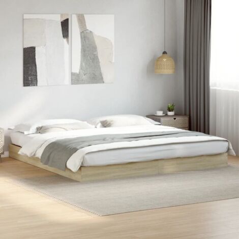 ZVD- Estructura de cama sin colchón roble sonoma 180x200 cm