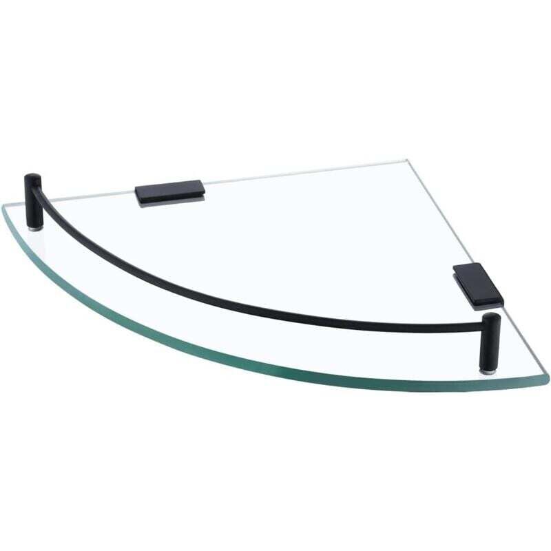 ZVD Étagère Murale Salle de Bain Tablette Verre Douche Étagère d'angle Murale Étagère d'angle de Douche Acier Inoxydable SUS 304 Noir Mat