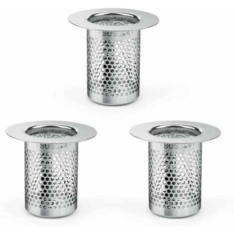 ZVD Filtre a Cheveux pour Douche, 3 Pièces Inoxydable Filtre Douche Cheveux, 5,5 × 5cm Filtre Lavabo Cuisine pour Balcon, Cuisines Filtre de Siphon de Sol Salle
