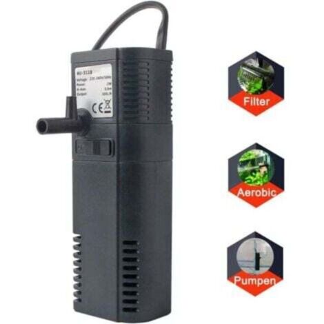 ZVD-Filtre d'aquarium filtre interne pompe de filtre interne avec tige de pulvérisation pour aquarium 300L (300L / H 2W)--