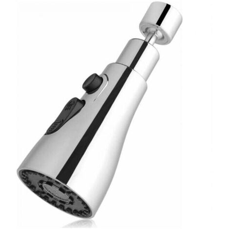 ZVD Grifo de cocina de 360 grados, con 3 modos de funcionamiento y aireador, mezclador, cabezal giratorio, adaptador universal (cromado)