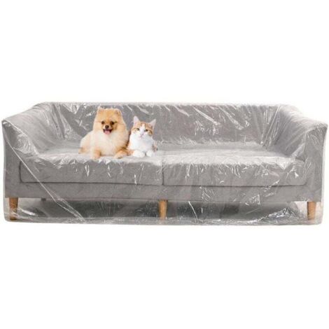 ZVD Housse de Canapé en Plastique Transparent 2 3m Housse de Protection pour Canapé Imperméable Housse de Fauteuil Plastique Transparent Antipoussière pour Sapin de Noël, Canapé, Chaise, Lits-TREETALK