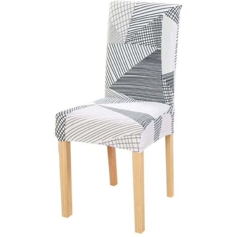ZVD Housse de chaise élastique imprimée, 4 pièces, housse de chaise de salle à manger, maison, hôtel, bureau, quatre saisons, moka