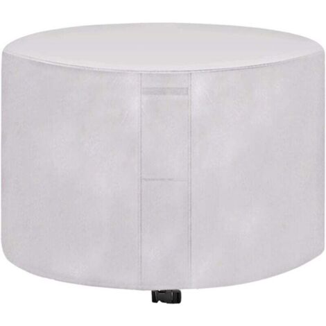 ZVD Housse de protection imperméable pour salon de jardin rond, tissu Oxford 420D, coupe-vent, résistant aux UV, argent 230 x 110 cm