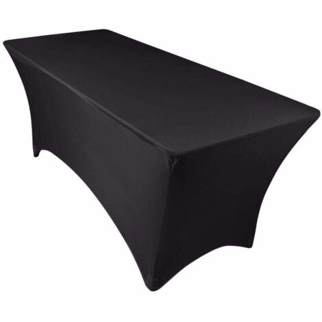 ZVD Housse de table pour table pliante 183 CM - noir, housse de table élastique, housse de table pour clubs et restaurants