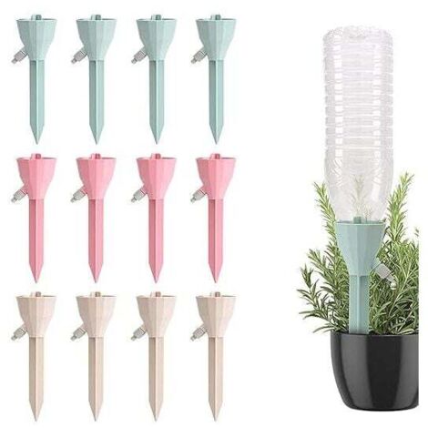 ZVD Irrigation Goutte à Goutte Kit, 12 Pcs Arroseurs Automatiques Plantes, Goutte à Goutte Bouteille, Dispositifs D'arrosage avec Vannes de Régulation à Liberation Lente pour Intérieur Extérieur Plant