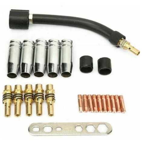ZVD Kit de 24 consumibles de soldadura MIG con punta de contacto de 0,8 mm, compatible con la pistola de soldadura Binzel 15AK.