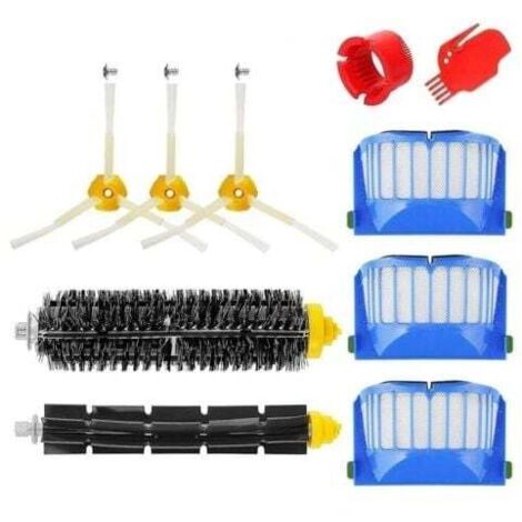 ZVD - Kit de cepillos para Roomba Serie 600 - Kit de accesorios de 10 piezas (cepillos laterales, filtros, cepillo final, etc.) para aspiradora robot