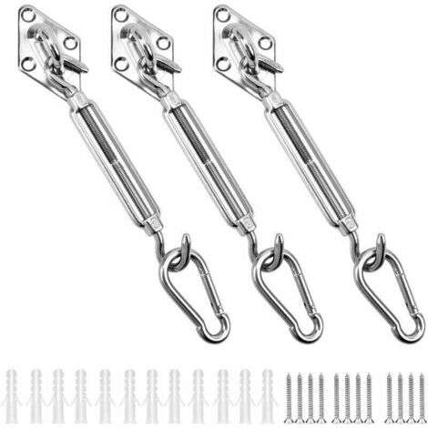 ZVD Kit de Fixation Voile d'ombrage Triangulaire Acier Inoxydable 304 Kit Accessoires de Fixation pour Toile d'ombrage, Kit de Montage pour Voile Solaire d'ombrage(4PCS)