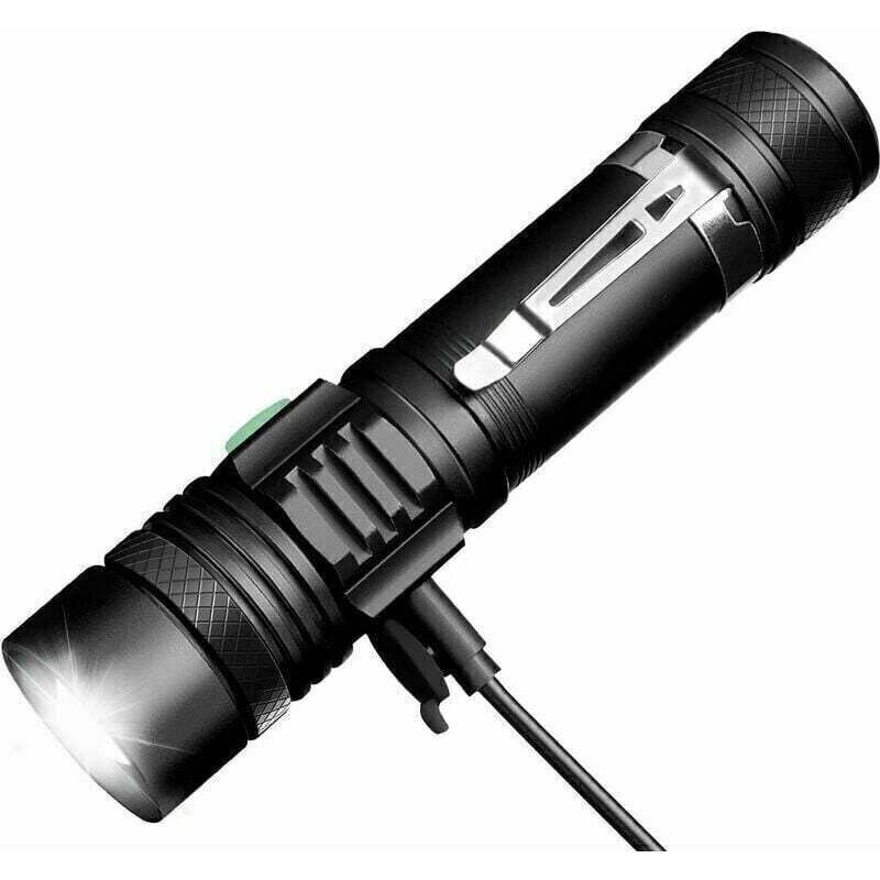 ZVD - Lampe de poche led, lampes de poche rechargeables usb, lampe de poche led extrêmement lumineuse, lampe de poche étanche avec 4 modes (batterie