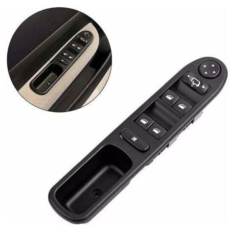 ZVD Levé Vitre Avant Gauche Drive CÔTÉ Vitre Électrique Interrupteur Principal, Interrupteur de Lève-Vitre Compatible pour Peugeot 307 307SW 307CC
