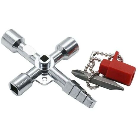 ZVD- Llave universal multifunción 6 en 1 - llave cuadrada - llave maestra - llave universal multifunción para armarios y cerraduras estándar, radiador - llave maestra