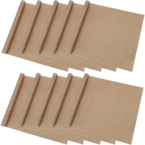 ZVD Lot de 10 plaques de cuisson en téflon, doublure de four antiadhésive réutilisable 30 x 40 cm pour cuisson au barbecue, transfert de chaleur, résistance à la chaleur jusqu'à 270 °C.