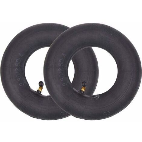 ZVD- Lot de 2 Chambres à air avec Tige de Valve pliée TR87 2.80/2.50-4 280/250-4 Remplacement pour Diables, Chariot Utilitaire, Tondeuses à Gazon, Brouettes, Dollys, Scooters