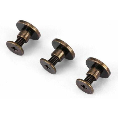 ZVD Lot de 20 rivets en cuir à double capuchon Rivet Chicago Vis de reliure Kit d'assortiment de poteaux pour albums photo de scrapbooking Réparation du cuir