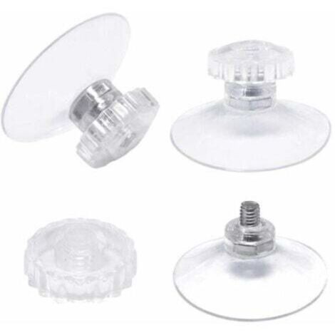 ZVD-lot de 30 Ventouses avec Filetage et écrous moletés Ø 45 mm, Transparentes, pour Voiture, Camping, vitre, Pare-Soleil,