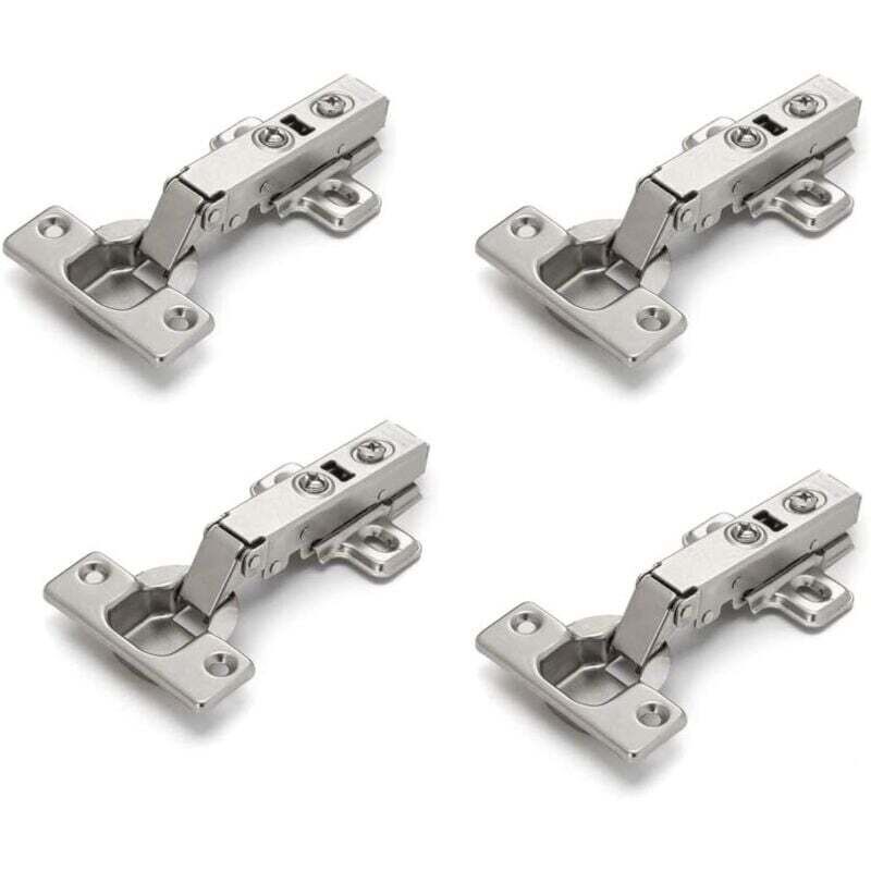 ZVD - Lot de 4 charnières pour porte de placard, porte meuble, angle plié, fermeture lente, pas de fente nécessaire, facile à installer