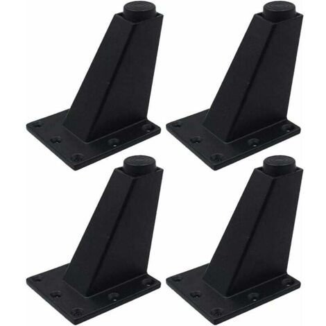 ZVD Lot de 4 Pieds de meubles, Pieds triangulaires réglables de meubles de cuisine de jambes de meubles d'alliage d'aluminium,Facile à installer, belle mode，couleurs noir et blanc en option (Noir，8cm)
