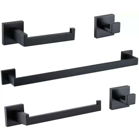 ZVD Lot de 5 Accessoires de Salle de Bain en Acier Inoxydable Brillant Porte Papier Toilette Crochet pour Peignoir Support Mural Finition polie Finition polie