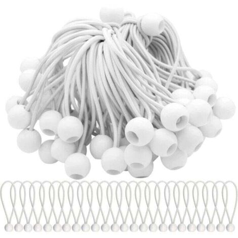 ZVD-Lot de 50 Tendeur Elastique Cordons Élastiques avec Boules Sandow Elastique Boules Elastiques pour chapiteaux, tentes, bannières et bâches