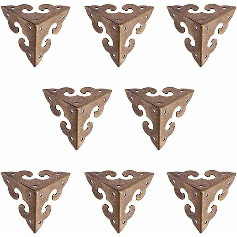 ZVD-Lot de 8 protections d'angle miniatures vintage en laiton pur avec motif nuage