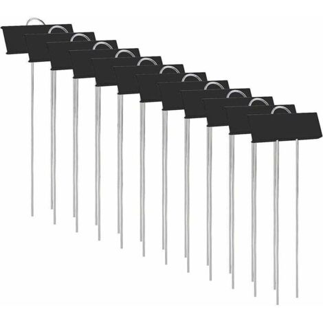 ZVD - Marcadores para plantas de vivero, 12 unidades, resistentes al óxido, de metal, para jardín, para flores, hortalizas, semillas, vivero (negro) FDC
