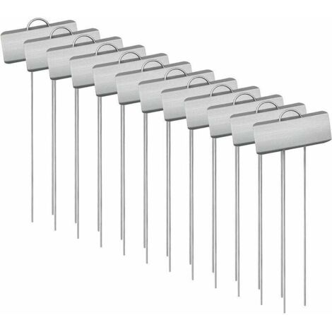 ZVD Marqueurs Etiquettes Plante de Pépinière, 12 Pcs Etiquette Jardin Métal Durable Antirouille Étiquettes Potager Marqueur pour Fleur Légumes Graine Jardin Pépinière (Argent), Ensoleillé