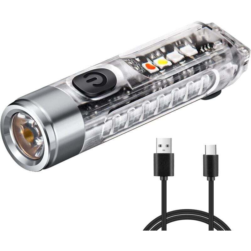 ZVD - Mini lampe de poche led portable – Rechargeable par usb avec alerte lumineuse – Lampe de poche polyvalente pour la marche, la recherche et la