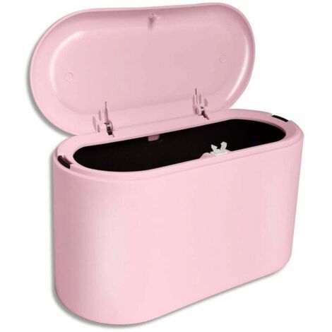 ZVD Mini Poubelle en Plastique Avec Couvercle,Petite Poubelle de Tabl, Pour les salles de Bains, Bureaux , Bureau,Cuisine, Voiture,Porte-Maquillage