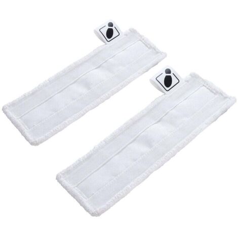 ZVD Mopas de microfibra, compatibles con la boquilla para suelos de las limpiadoras a vapor SC de Kärcher Paños de microfibra, con sistema de velcro y correa en la base, 2 piezas