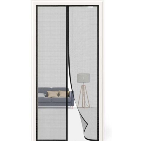 ZVD Moustiquaire magnétique 120x220 cm, rideau anti-moustique, sans perçage - noir