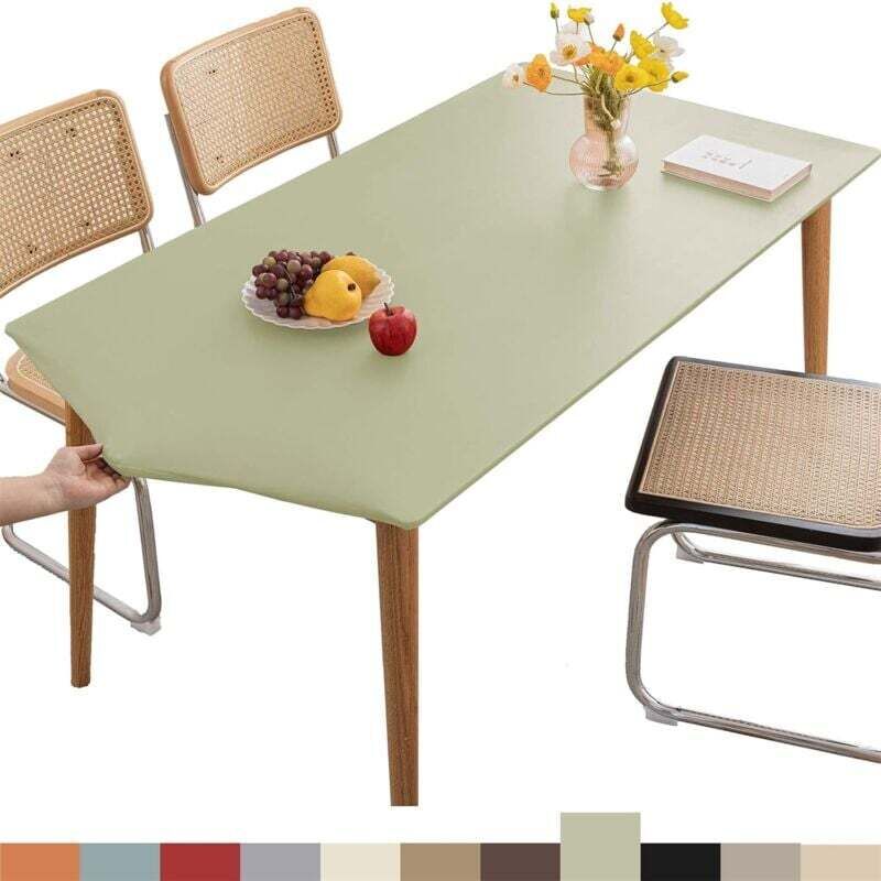 ZVD - Nappe Rectangulaire Ajustée Cuir,Nappe à Bords élastiques,Nappe Lavable pour l'extérieur, la terrasse, la Cuisine et la Salle à Manger