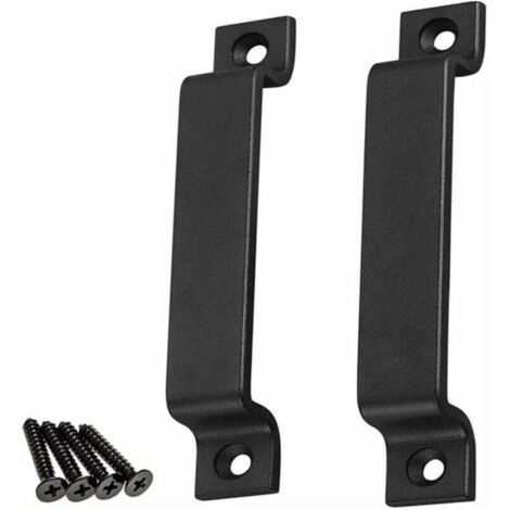 ZVD noir Poignée de porte de grange, 2 poignées de porte de grange pour porte en bois, pour portail/abri de jardin, armoires de cuisine, poignées de porte, placard, tiroir, meubles de chambre à couche