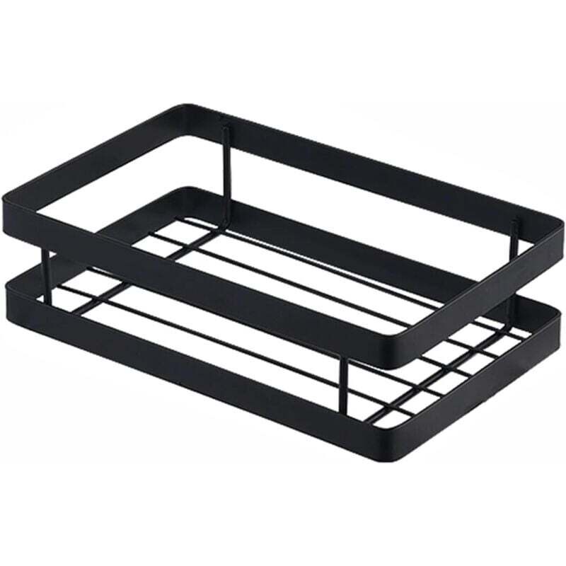 ZVD - Panier de rangement épais, étagère de cuisine, étagère de salle de bain, noir (20 cm)