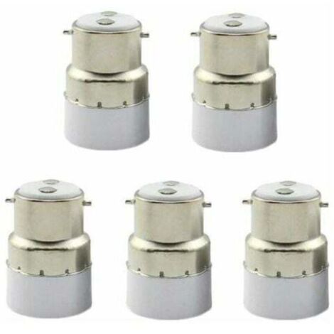 ZVD- Paquet de 5 convertisseurs de douille d'ampoule B22 à E14 Douille de douille B22 Passer au support de lampe adaptateur standard E14