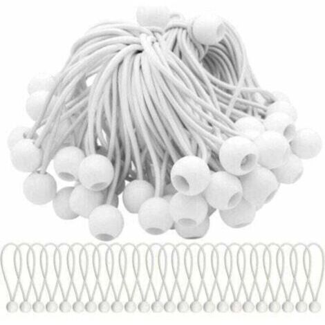 ZVD - Paquete de 40 cuerdas elásticas elásticas con bolas para carpas, tiendas de campaña, pancartas y lonas.