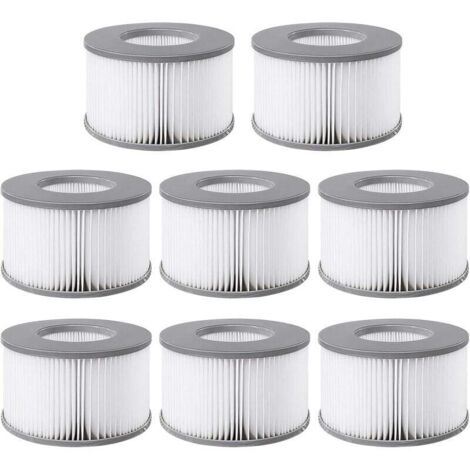 ZVD - Paquete de 8 filtros para spas inflables MSPA. Diámetro 107 cm - 8 filtros de repuesto para spas inflables MSPA.