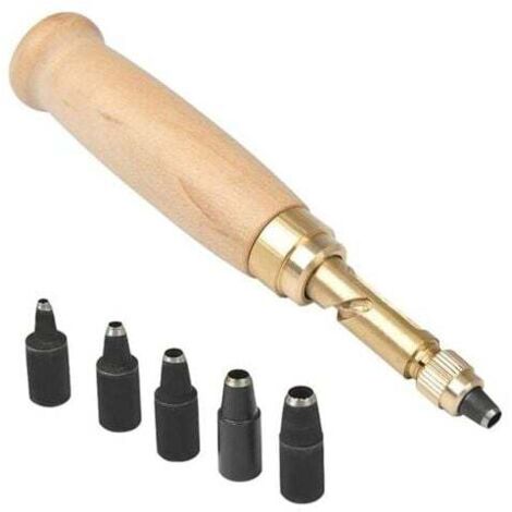 ZVD - Perforadora automática para cuero, herramienta para coser cuero, perforadora automática para cinturón con cabezal de perforación de 1,5/2/2,5/3/3,5/4 mm, AAFG