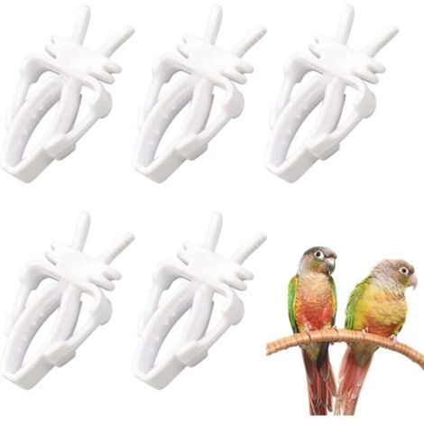 ZVD Pinza para fruta de pájaros, herramienta para fruta de loros, soporte para comida de pájaros, comedero para jaula de pájaros, comedero para pájaros, comedero para jaula de pájaros, 5 piezas