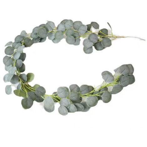 ZVD Plante verte artificielle,Heave Feuilles d'eucalyptus artificielles à suspendre en rotin, fausse plante à suspendre pour vigne, maison, jardin, mariage, vacances, fête, décoration vert foncé