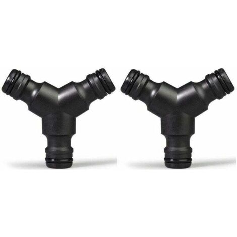 ZVD-Plastique Snap on Splitter de Tuyau (3 Voies) Y Male Connecteur de Tuyau de Jardin Raccord en Y 2 Pack