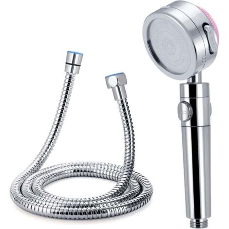 ZVD-Pommeau de Douche Universelle,Douchette Douche Salle de Bain 3 Modes + Tuyau de Douche Flexible Tuyau en Acier Inoxydable 1.5M