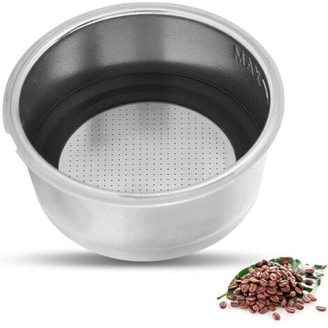ZVD Portafiltros de café de 51 mm, reutilizable, permanente, sin filtro, cestas de acero inoxidable, accesorios de repuesto para cafetera (doble taza)