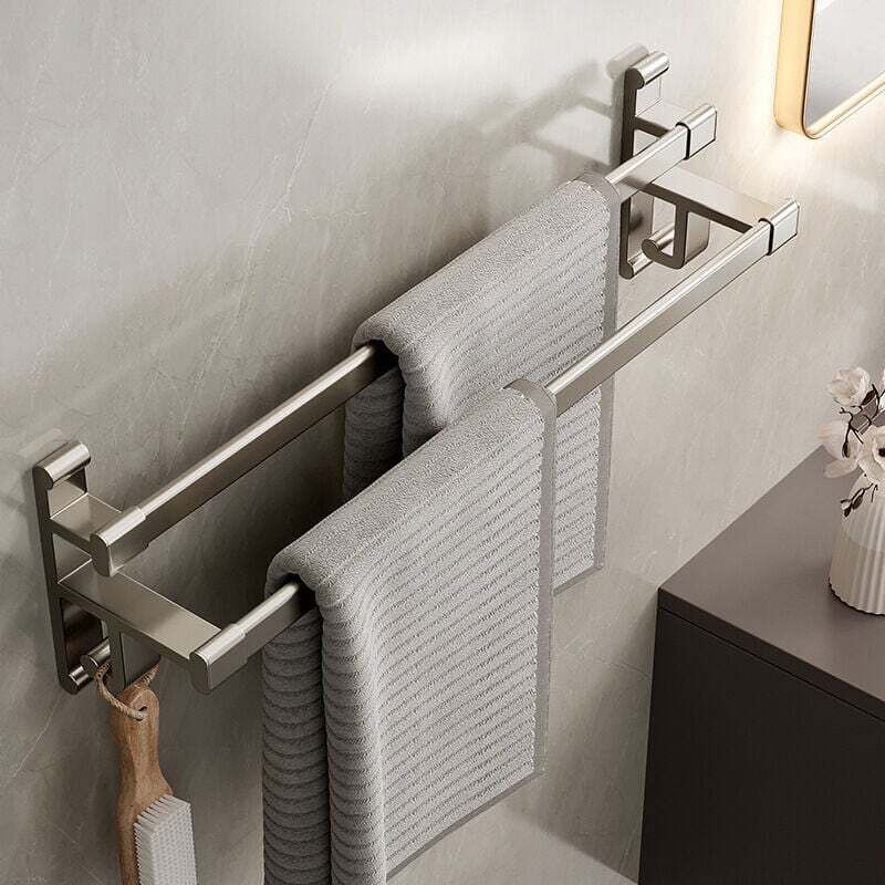 ZVD - Porte Serviettes Salle de Bains Auto-Adhésif Acier Inoxydable SUS304 Barres Porte Serviettes Mural Adhesif pour Douche et Cuisine, Étanche