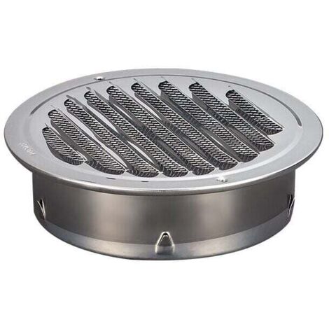 ZVD Rejilla de ventilación redonda de acero inoxidable Rejilla de ventilación metálica de 100 mm Rejilla