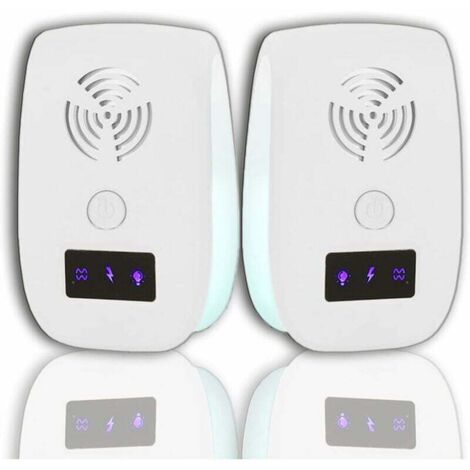 ZVD Repelente de plagas enchufable, repelente ultrasónico, repelente electrónico de plagas - Repelente de insectos para mosquitos, ratones, arañas y cucarachas (paquete de 2)