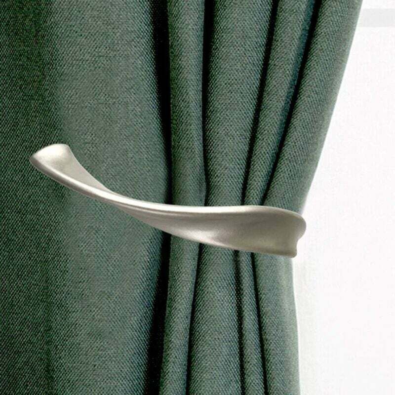 ZVD - Retenue de Rideau de fenêtre, retenue de draperie de Rideau décoratif, Ensemble de 2, Alliage d'aluminium (gris, 11 x 12.5cm)